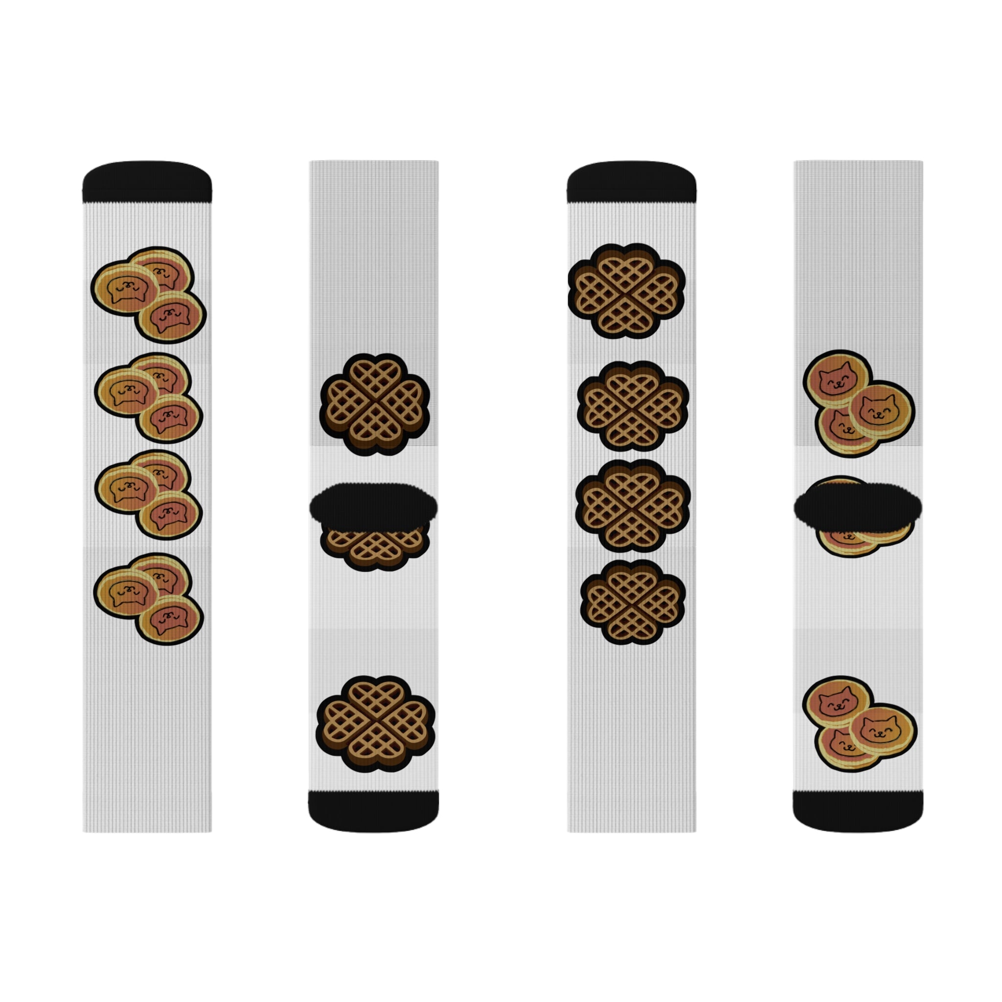 Waffles &amp; Pancates Mix Style Sublimation Socks