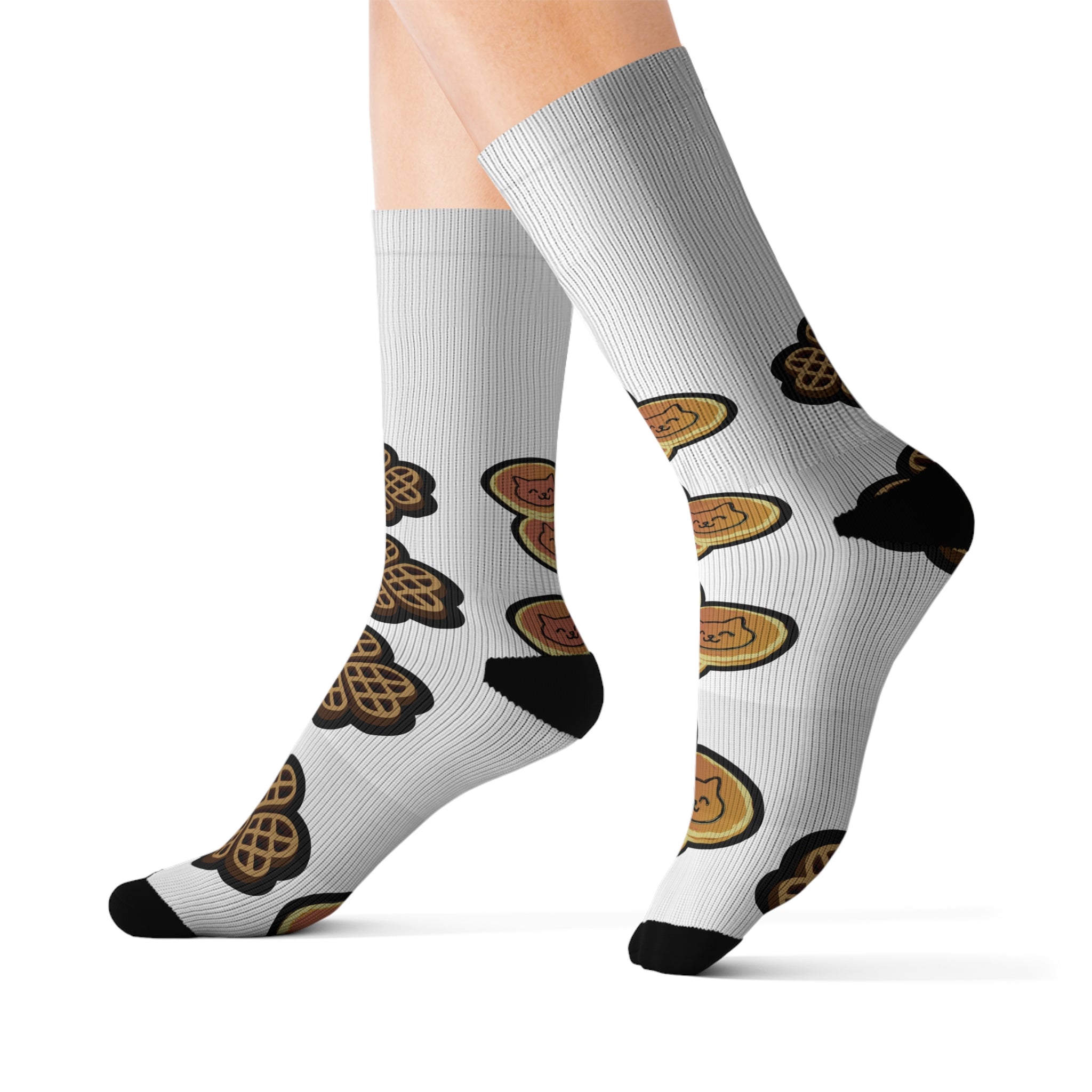 Waffles &amp; Pancates Mix Style Sublimation Socks