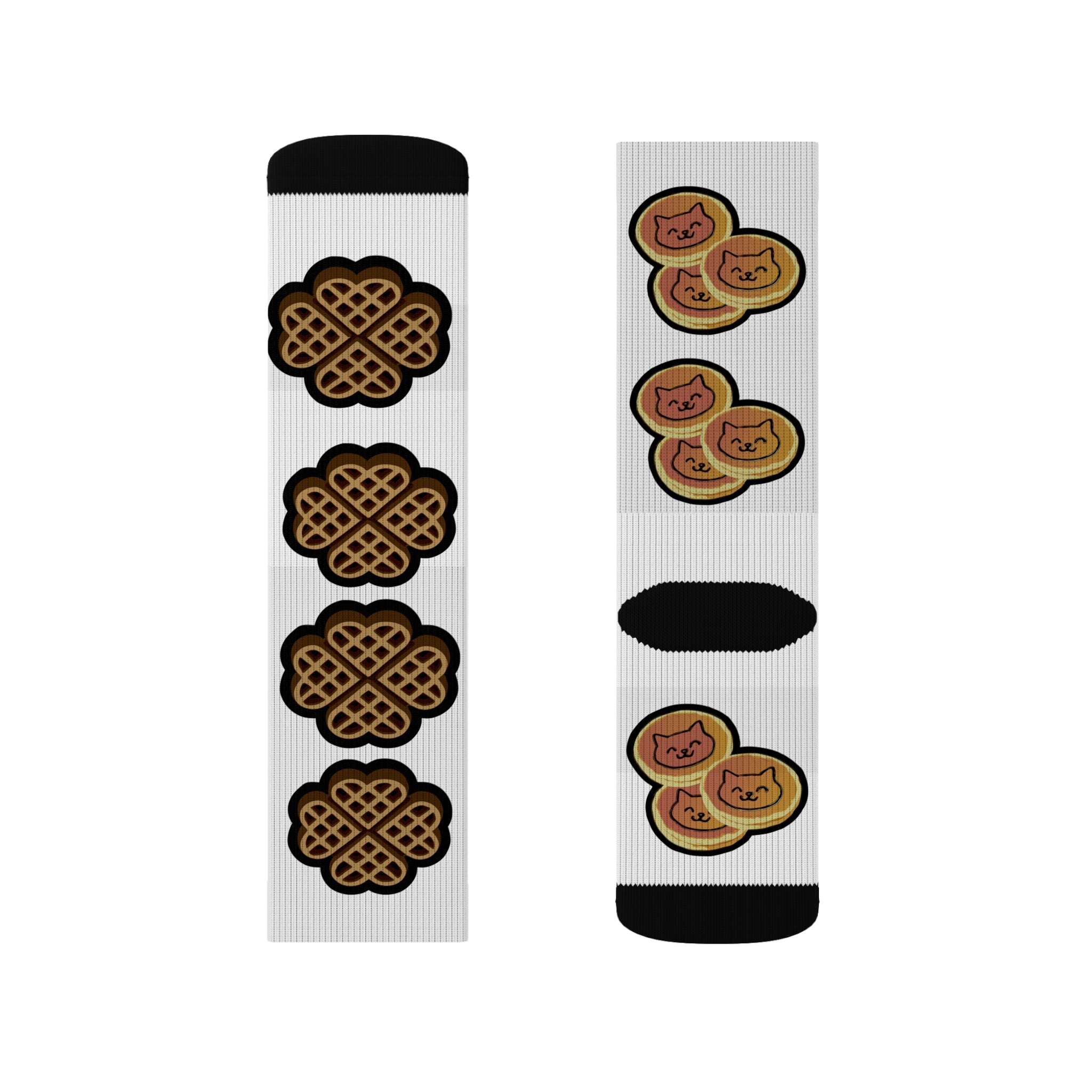 Waffles &amp; Pancates Mix Style Sublimation Socks
