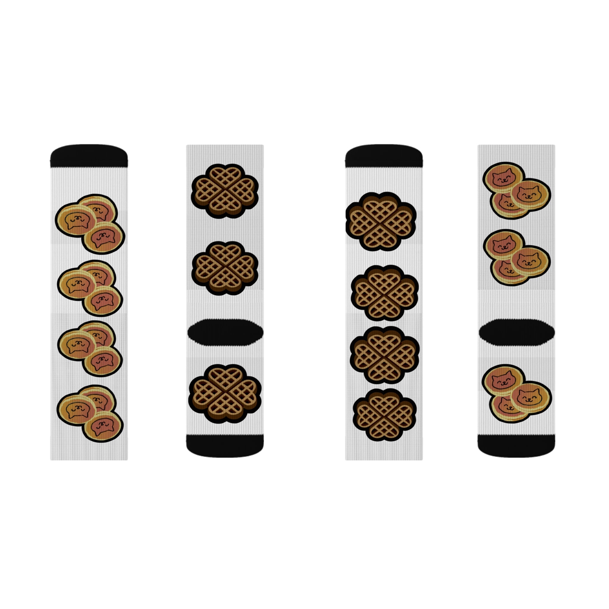 Waffles &amp; Pancates Mix Style Sublimation Socks