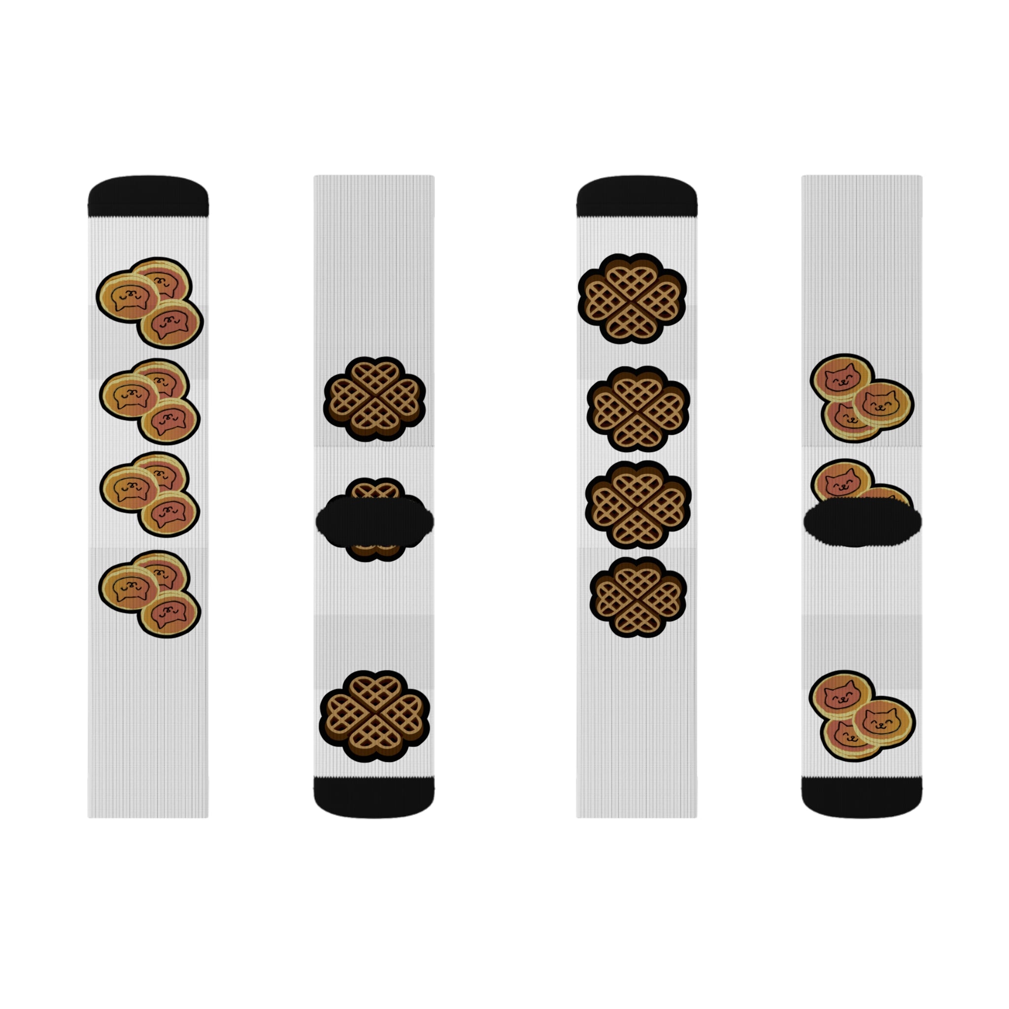 Waffles &amp; Pancates Mix Style Sublimation Socks