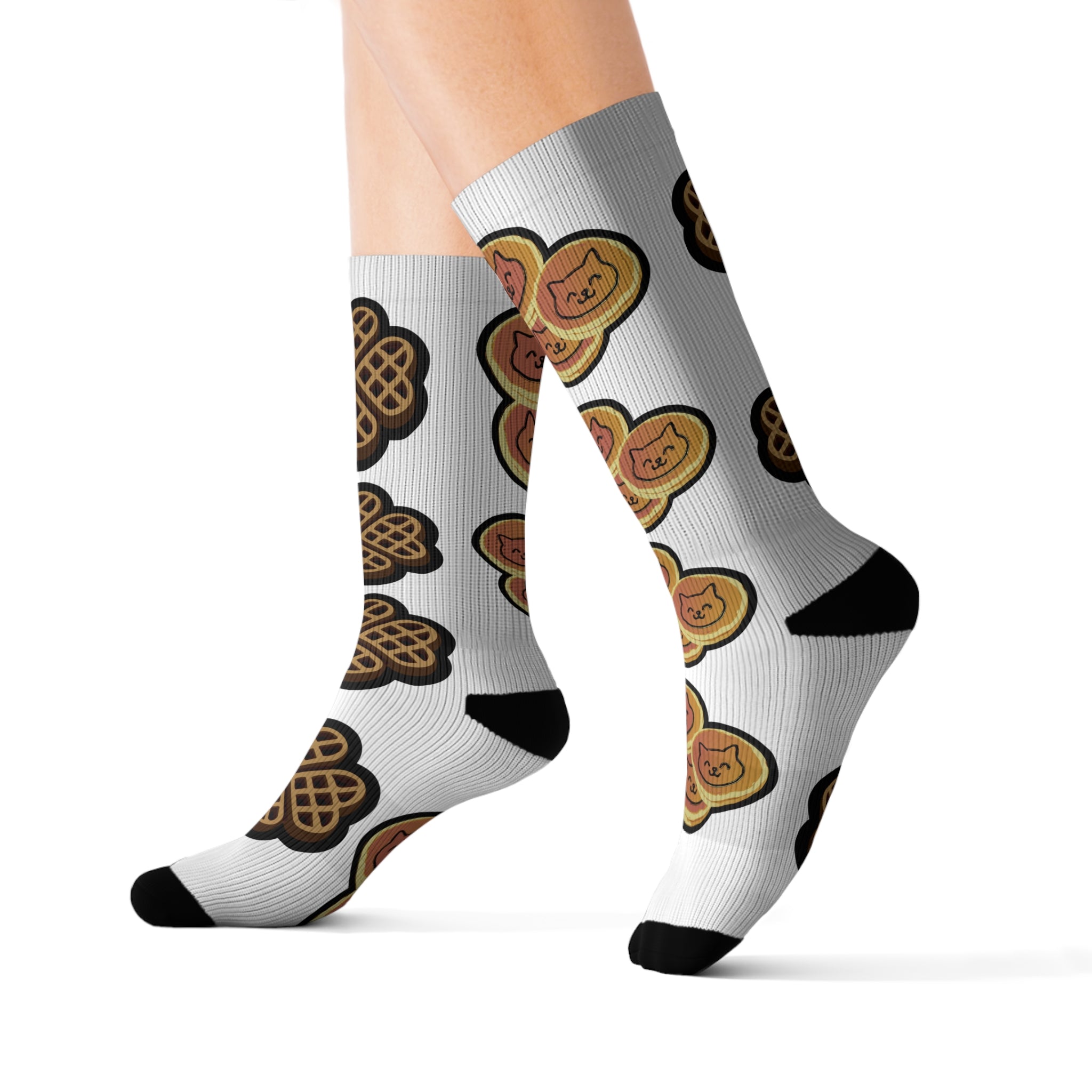 Waffles &amp; Pancates Mix Style Sublimation Socks