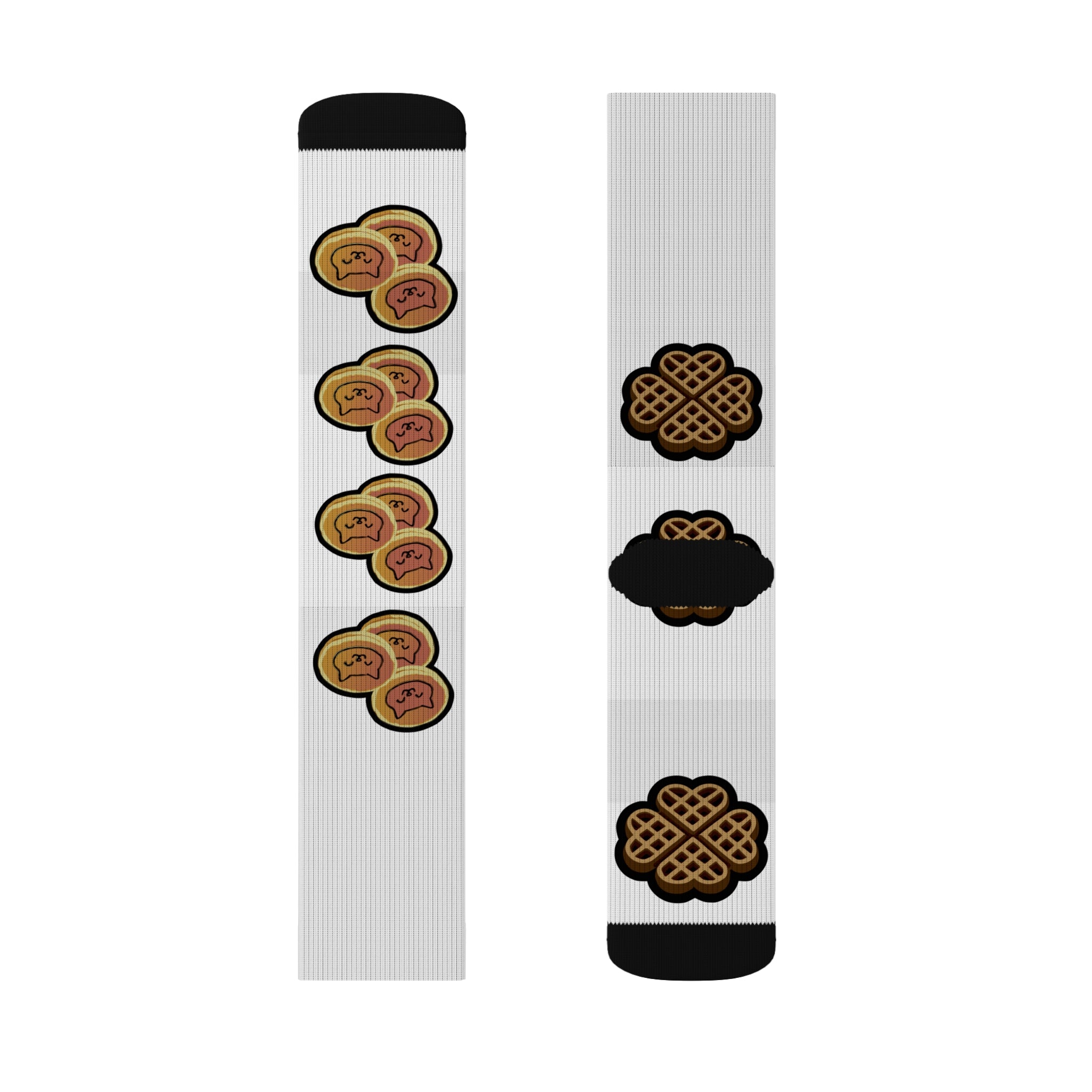 Waffles &amp; Pancates Mix Style Sublimation Socks