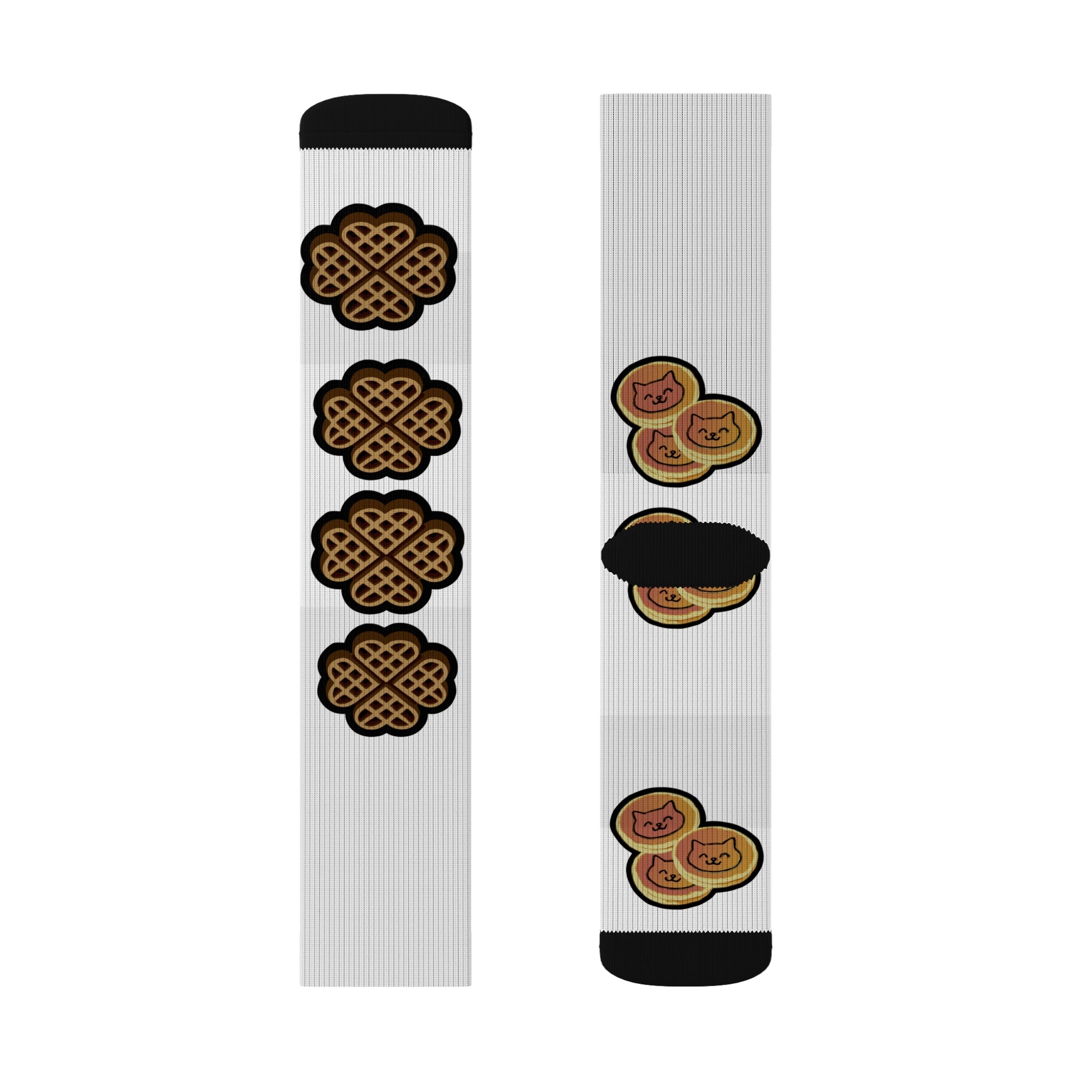 Waffles &amp; Pancates Mix Style Sublimation Socks