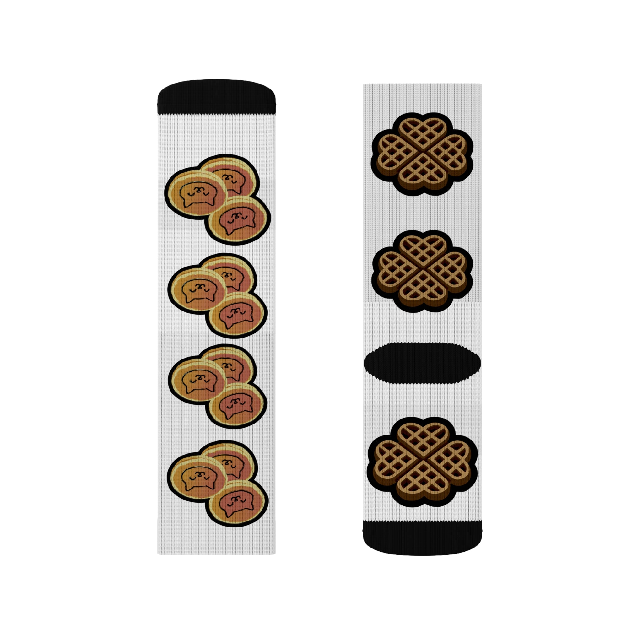 Waffles &amp; Pancates Mix Style Sublimation Socks