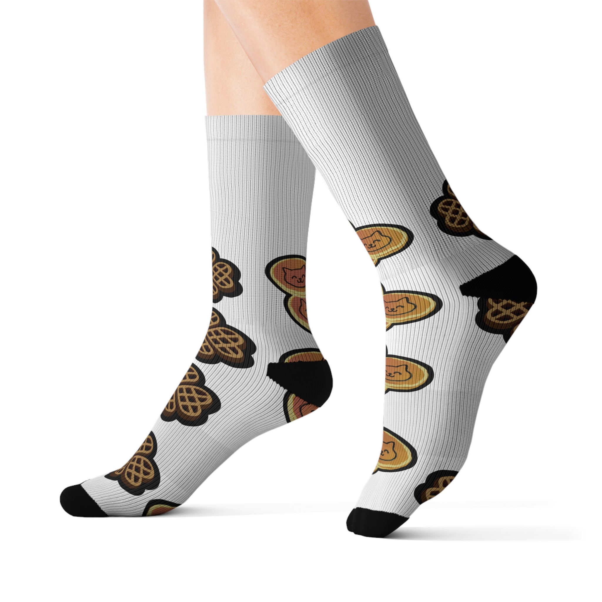 Waffles &amp; Pancates Mix Style Sublimation Socks