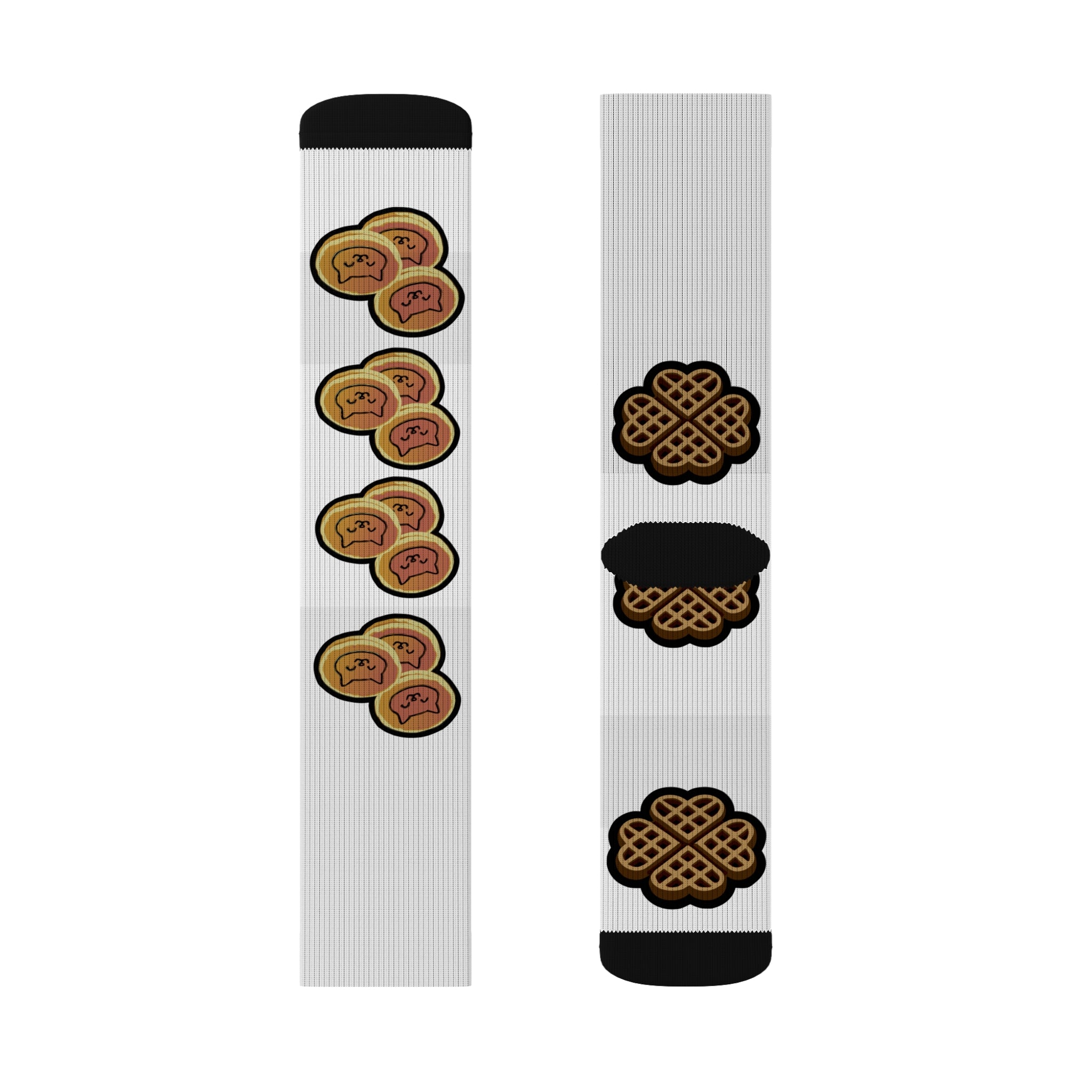 Waffles &amp; Pancates Mix Style Sublimation Socks